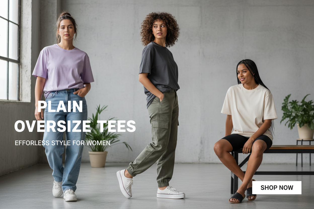 PLAIN OVERSIZE T-SHIRTS FOR WOMEN