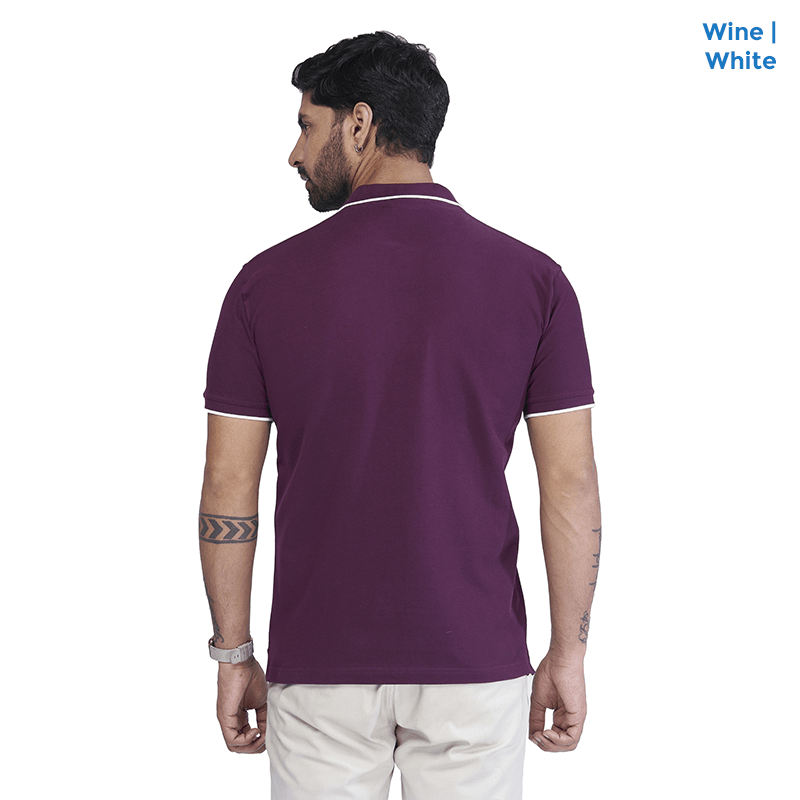 Premium Polo Neck Collar Wine T-shirts