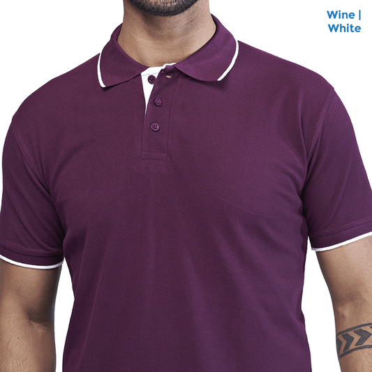 Premium Polo Neck Collar Wine T-shirts