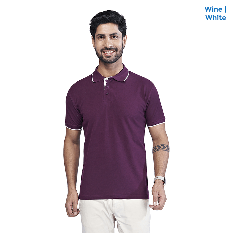 Premium Polo Neck Collar Wine T-shirts