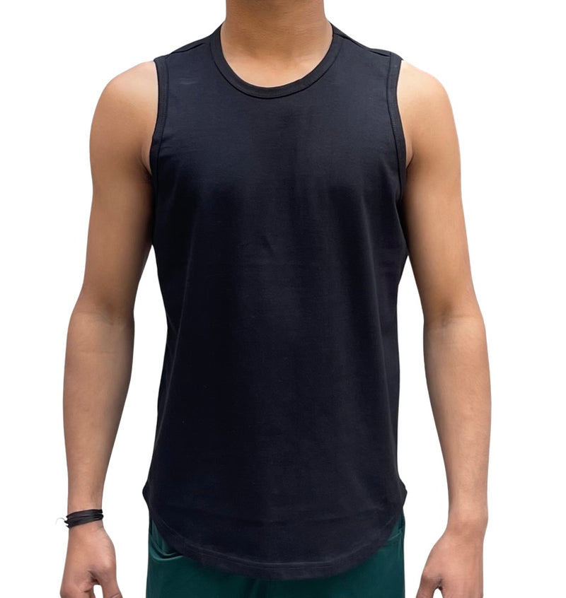 Black Premium Cotton Gym Vests