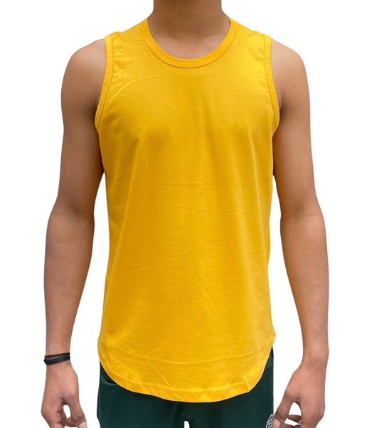 Yellow Premium Cotton Gym Vests