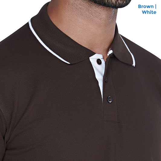 Premium Polo Neck Collar Brown T-shirts