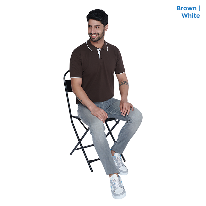 Premium Polo Neck Collar Brown T-shirts