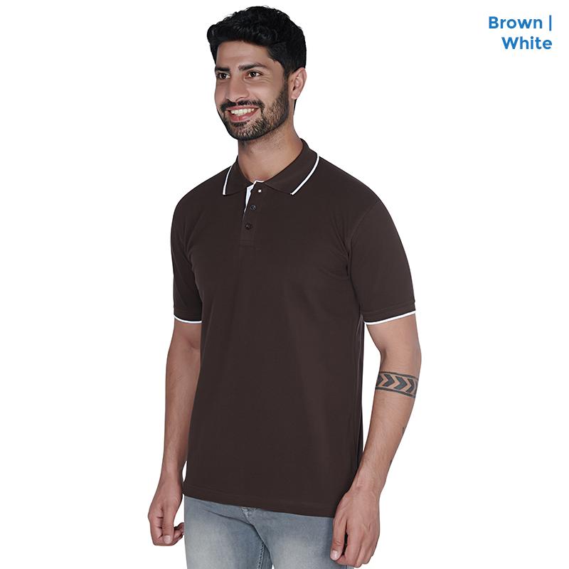 Premium Polo Neck Collar Brown T-shirts