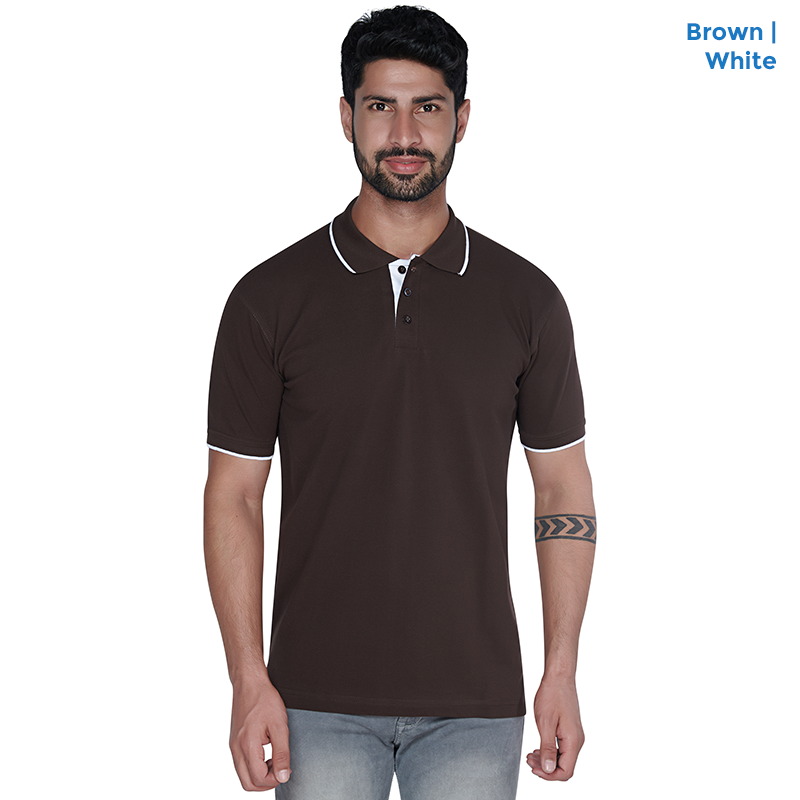Premium Polo Neck Collar Brown T-shirts