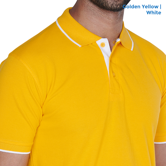 Premium Polo Neck Collar Golden Yellow T-shirts