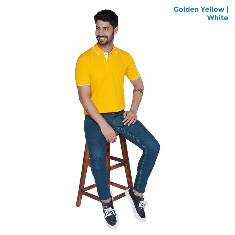Premium Polo Neck Collar Golden Yellow T-shirts