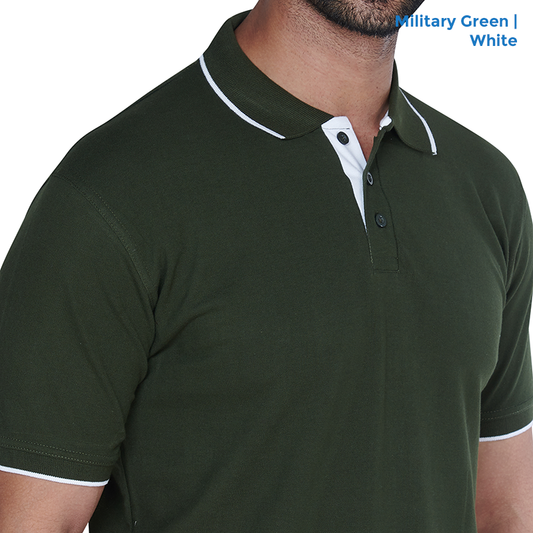 Premium Polo Neck Collar Military Green T-shirts