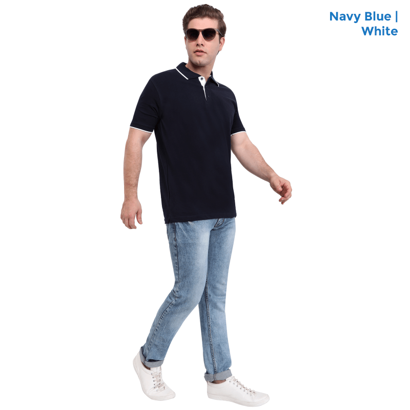 Premium Polo Neck Collar Navy Blue T-shirts
