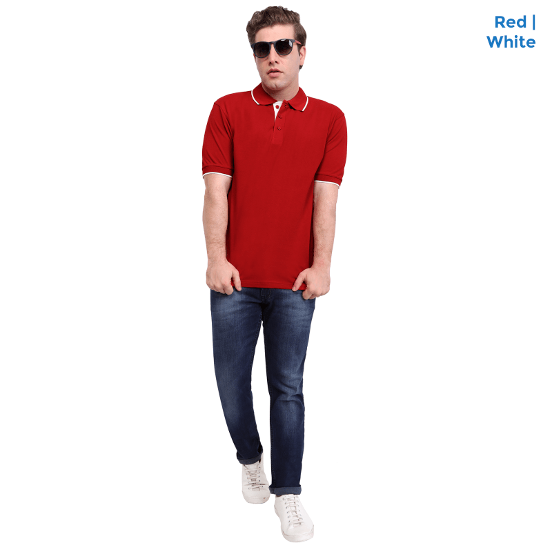 Premium Polo Neck Collar Red T-shirts