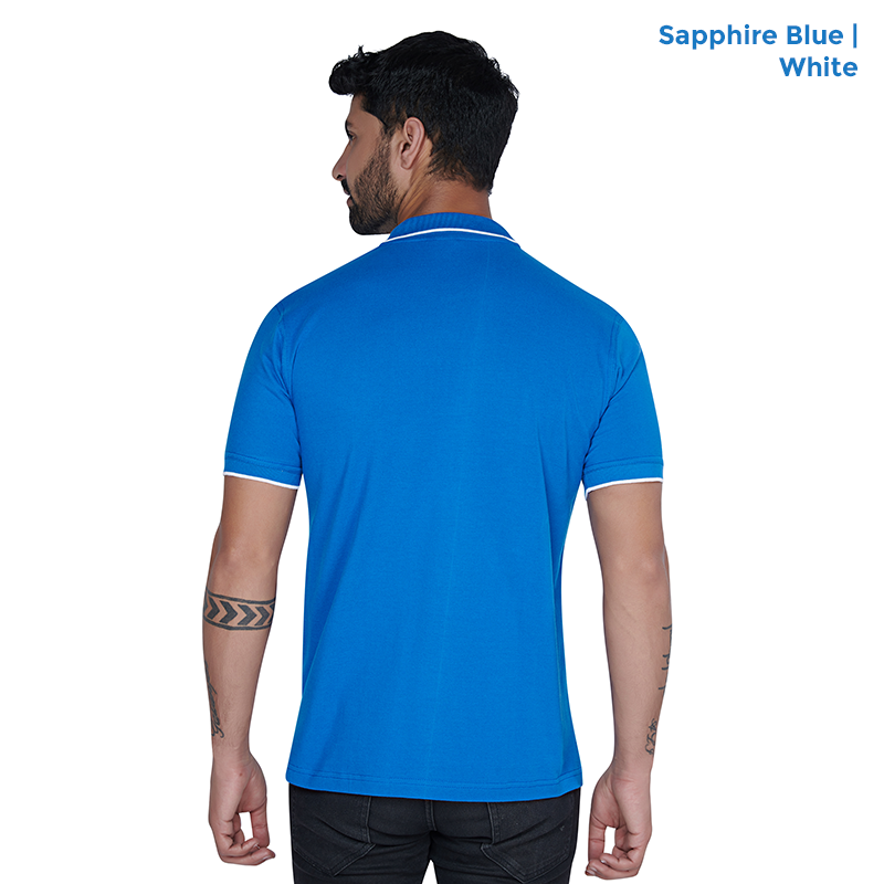 Premium Polo Neck Collar Sapphire Blue T-shirts