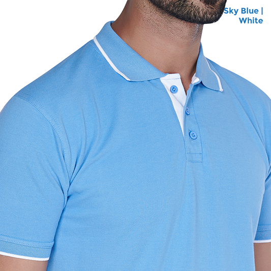 Premium Polo Neck Collar Sky Blue T-shirts