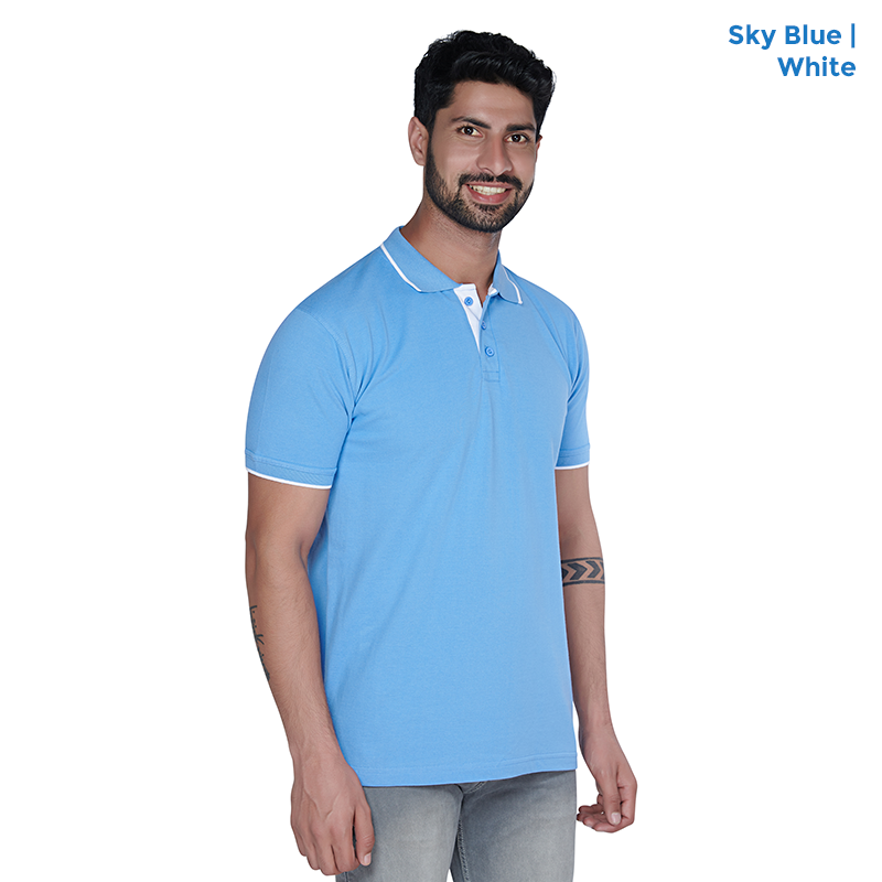 Premium Polo Neck Collar Sky Blue T-shirts