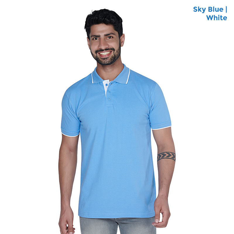 Premium Polo Neck Collar Sky Blue T-shirts