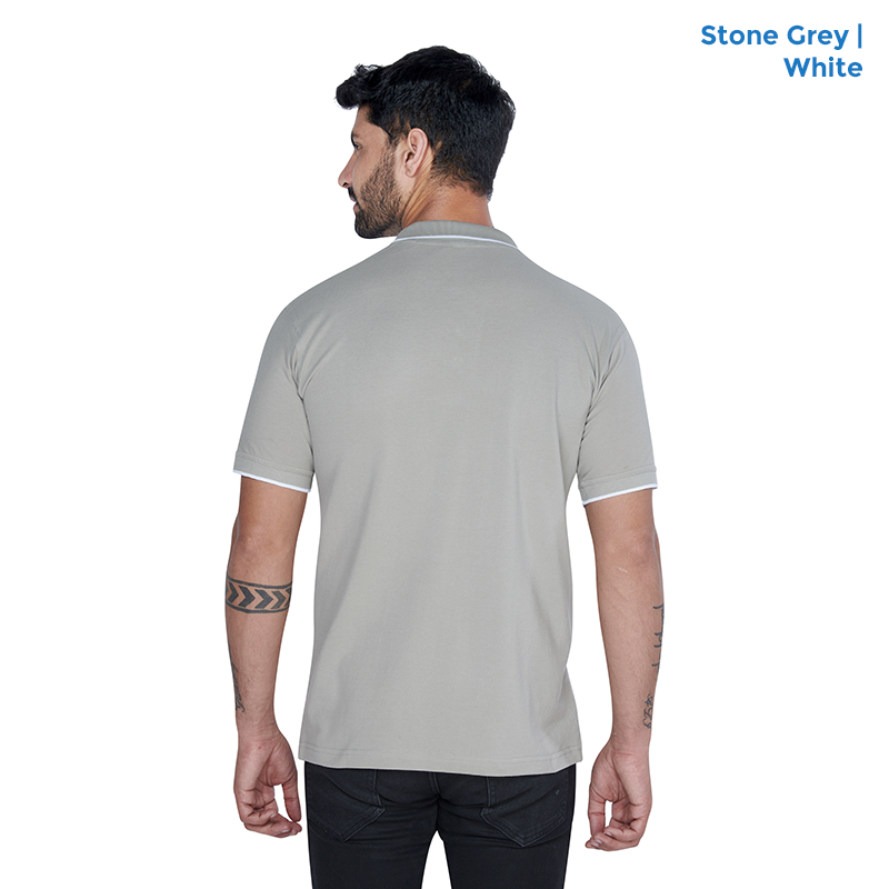 Premium Polo Neck Collar Stone Grey T-shirts