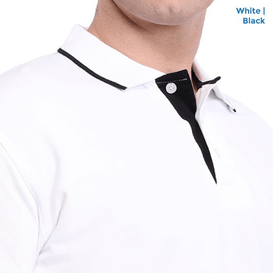 Premium Polo Neck Collar White T-shirts