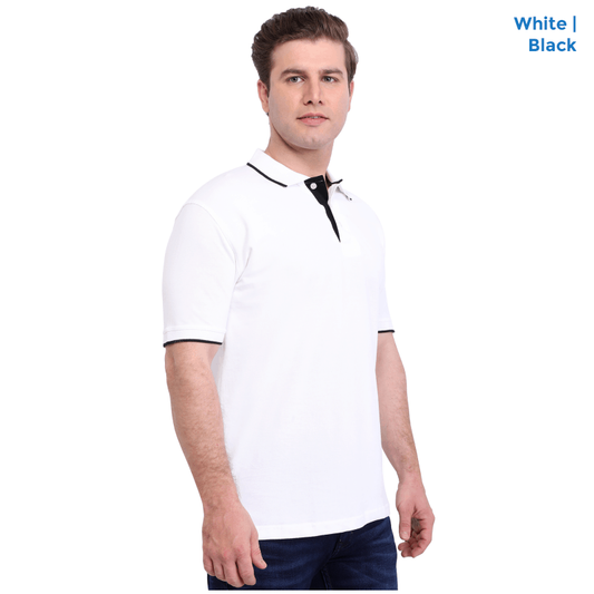White Premium Polo Neck T-shirts For Men