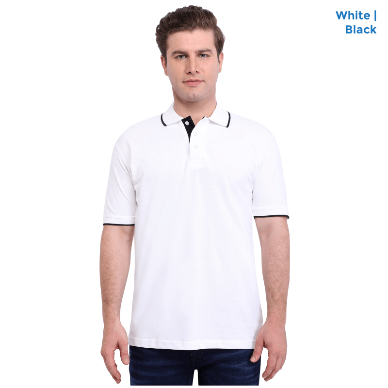 Premium Polo Neck Collar White T-shirts