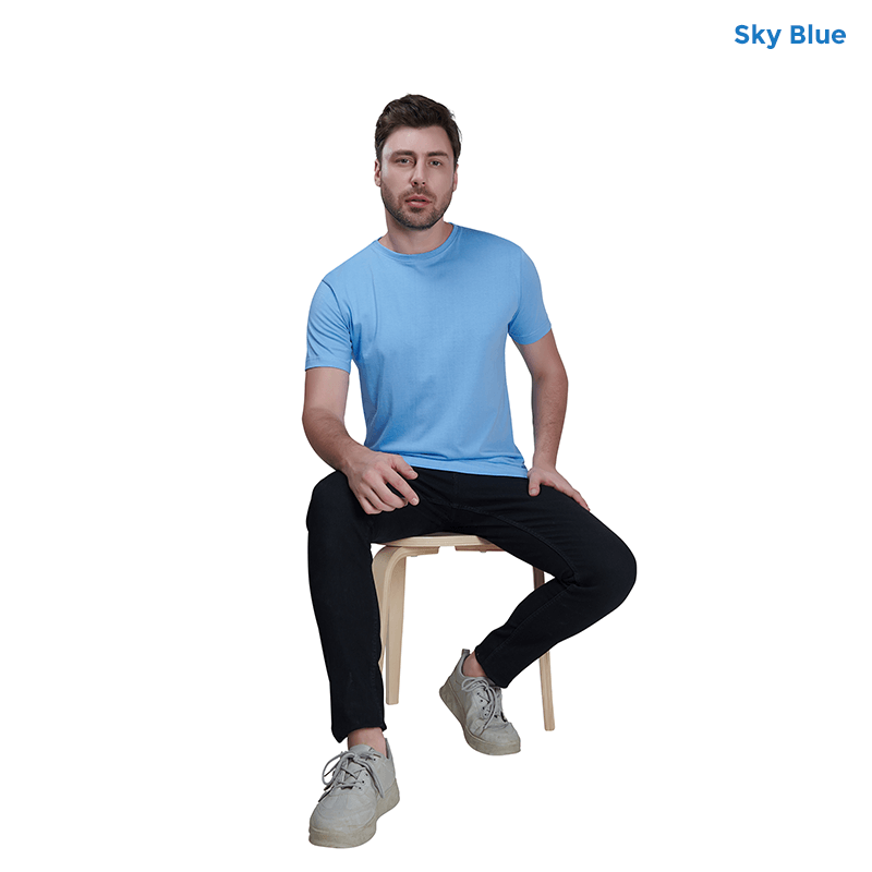 Sky Blue Premium Cotton T-shirts