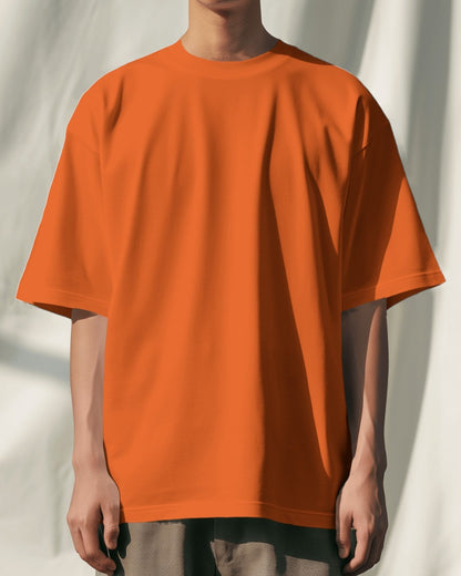 Orange Oversized Premium Cotton T-shirts
