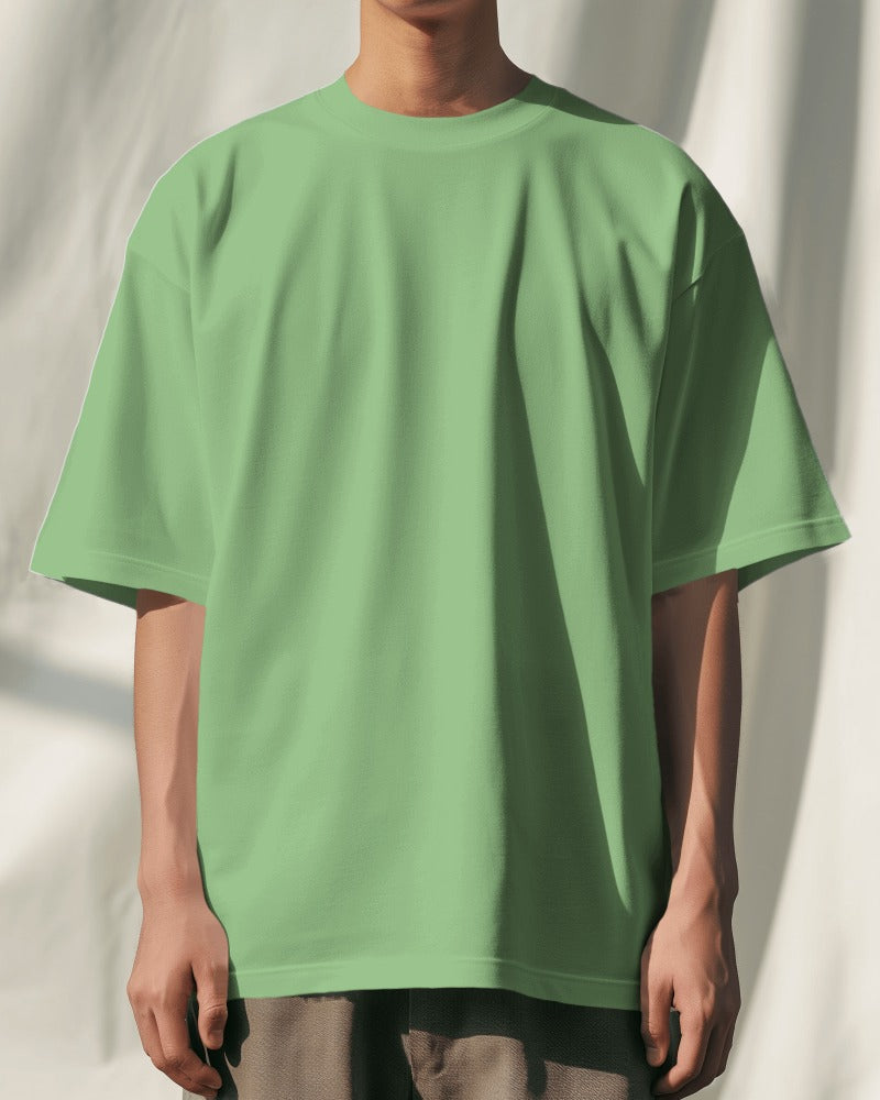 Foam Green Oversized Premium Cotton T-shirts