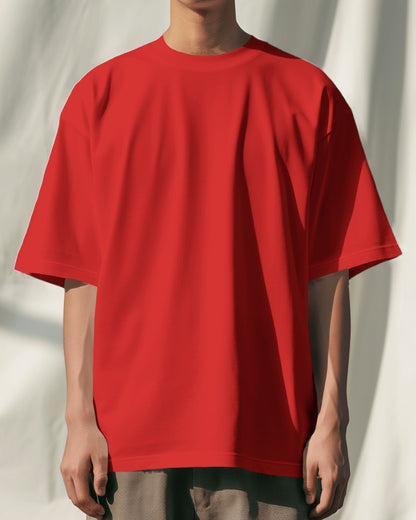 Red Oversized Premium Cotton T-shirts