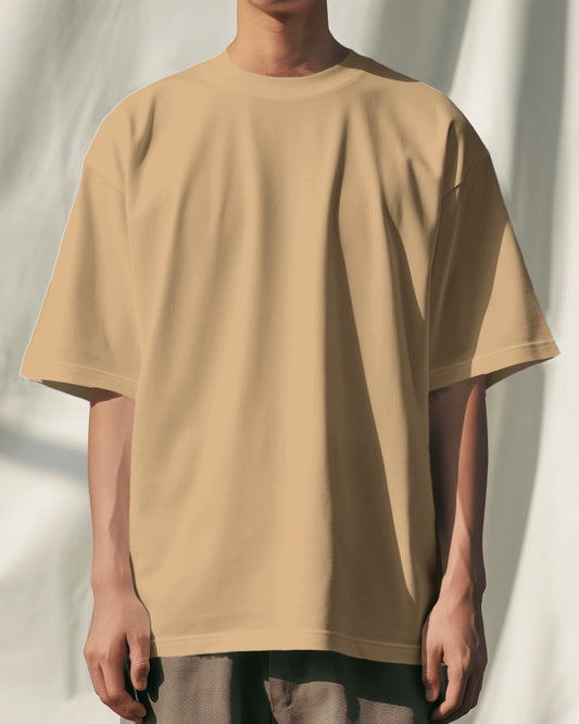 Beige Oversized Premium Cotton T-shirts