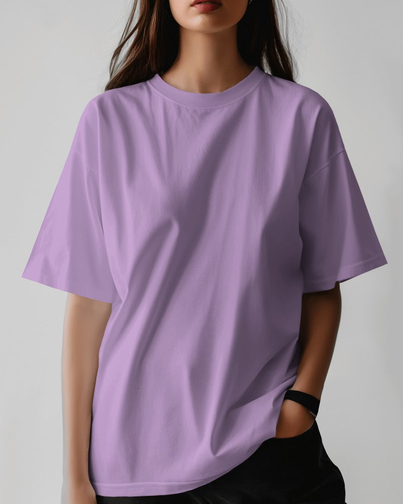Lavender Oversized Premium Cotton T-shirts