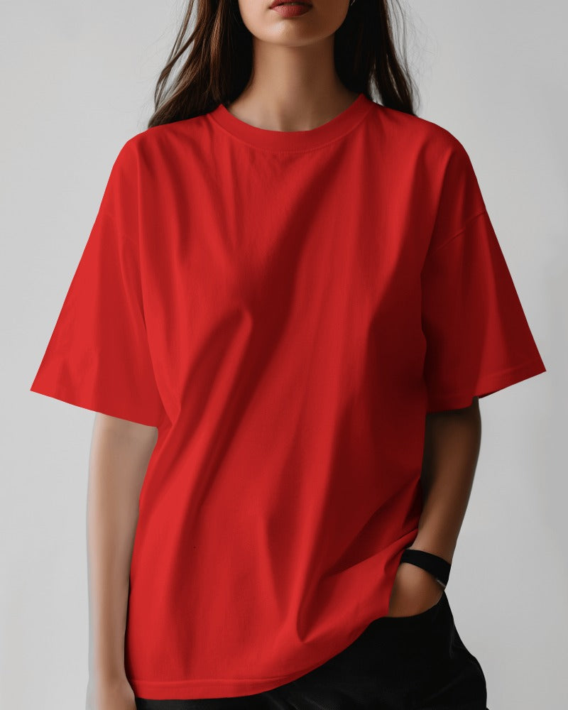 Red Oversized Premium Cotton T-shirts