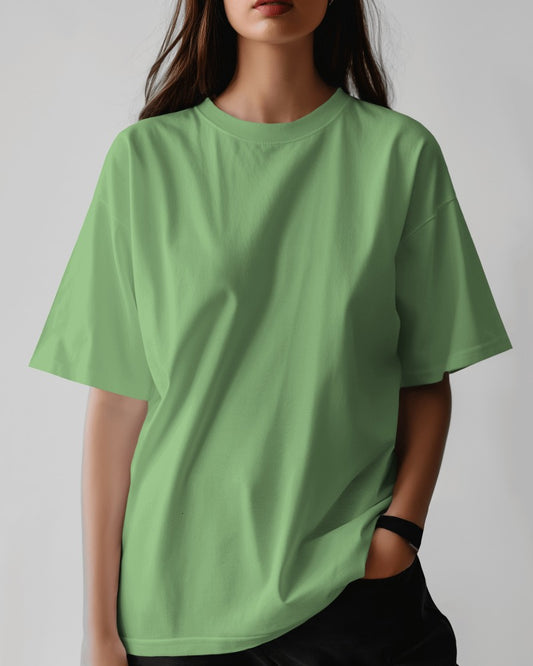 Oversized Foam Green Premium Cotton T-shirts