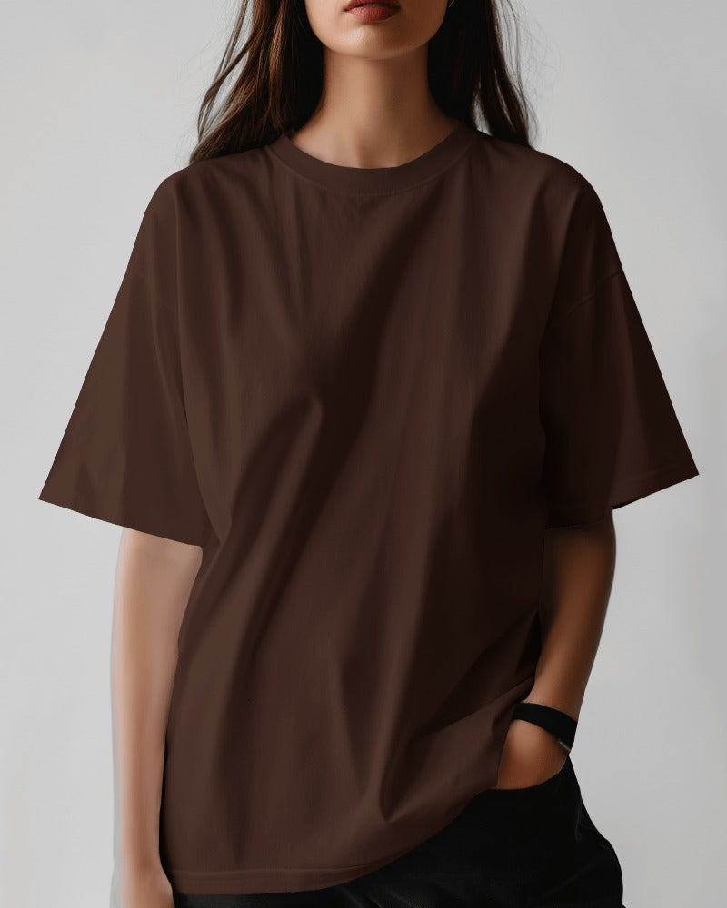 Brown Oversized Premium Cotton T-shirts