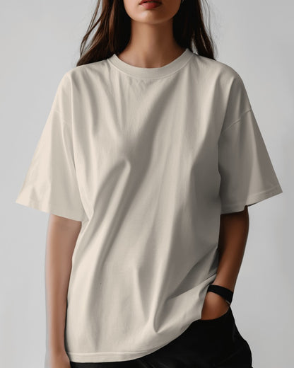 Oversized Half White Cotton T-shirts