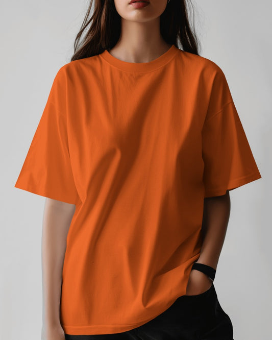 Orange Oversized Premium Cotton T-shirts