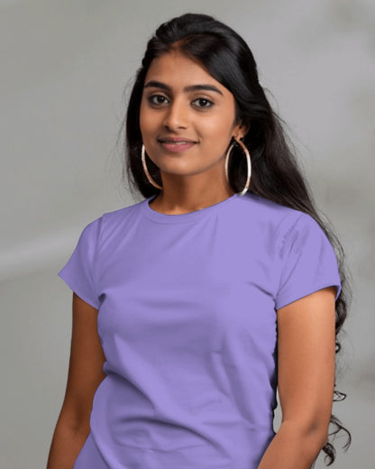 Premium Cotton Plain Lavender T-shirts