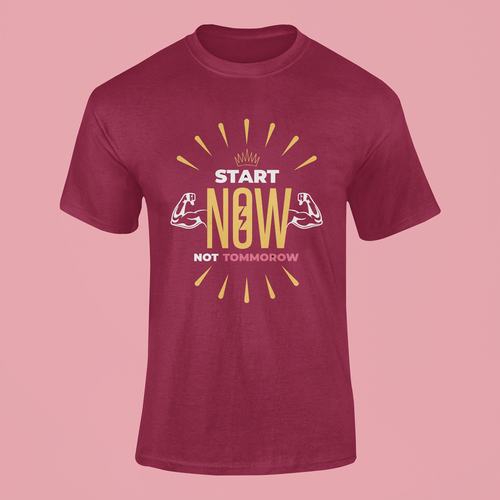 Start Now Gym Cotton T-shirts