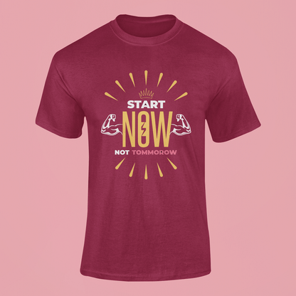 Start Now Gym Cotton T-shirts