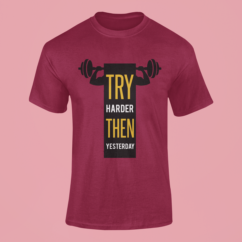 Try Hard Gym Cotton T-shirts