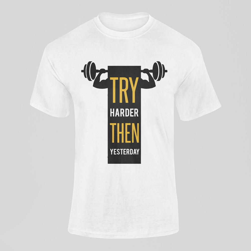 Try Hard Gym Cotton T-shirts