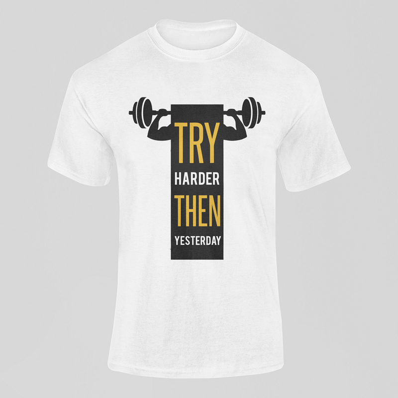 Try Hard Gym Cotton T-shirts