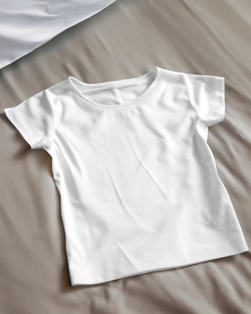 White Premium Plain Cotton Kids T-shirt