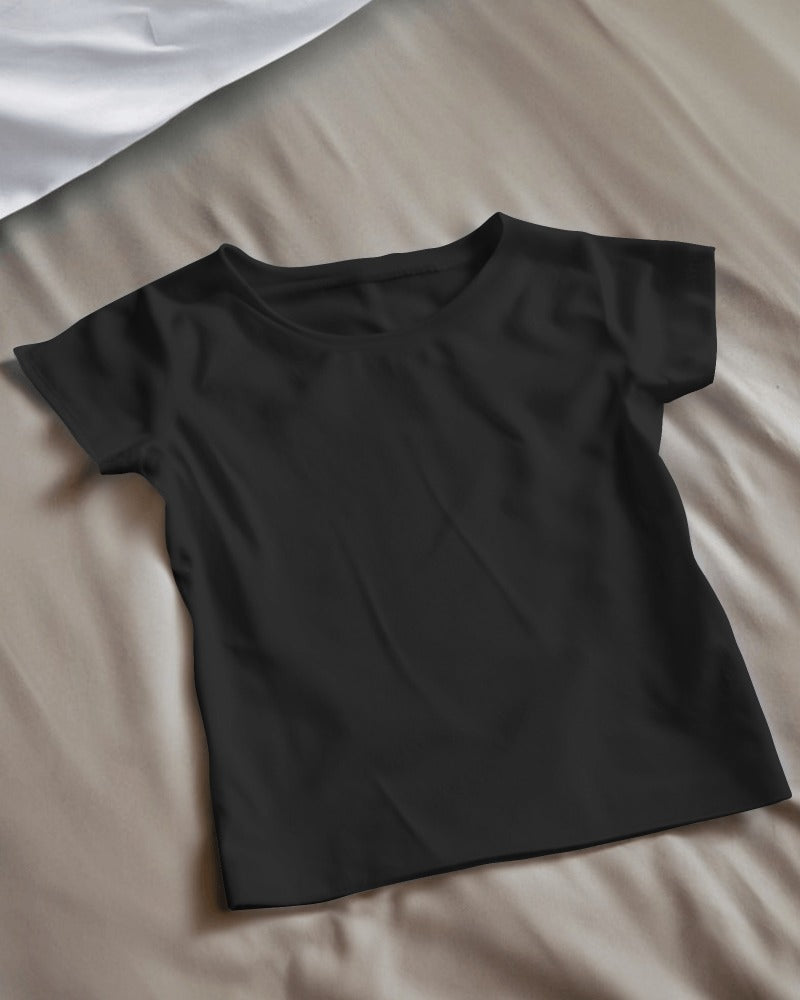 Black Premium Plain Cotton Kids T-shirt