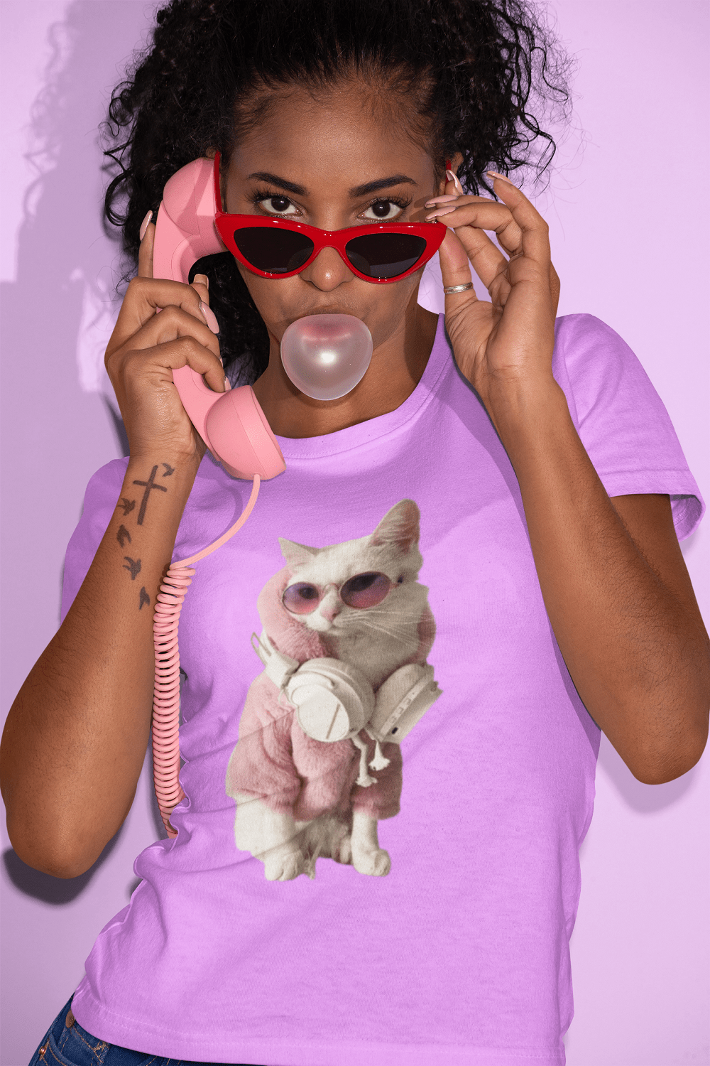 Premium Cotton Cool Cat Tees For Her
