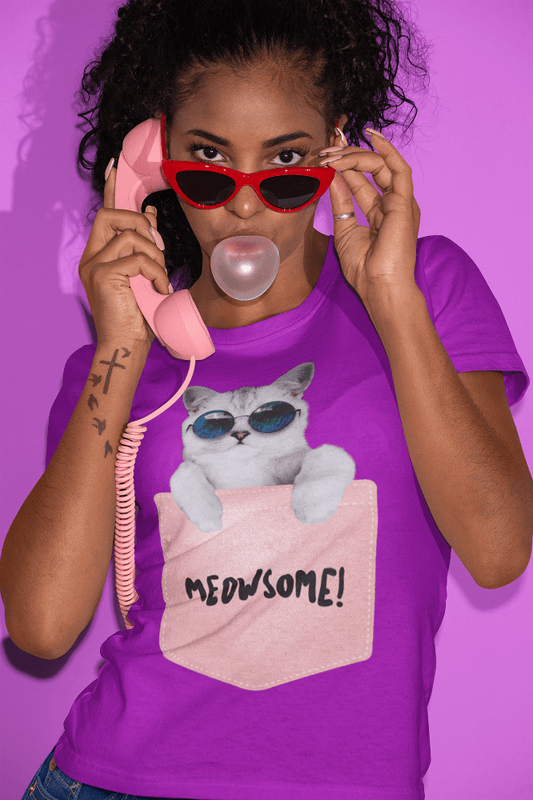 Premium Cotton Meowsome Designer T-shirts