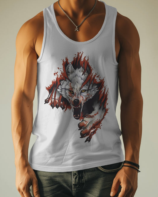 Wolf Cotton Gym Vests