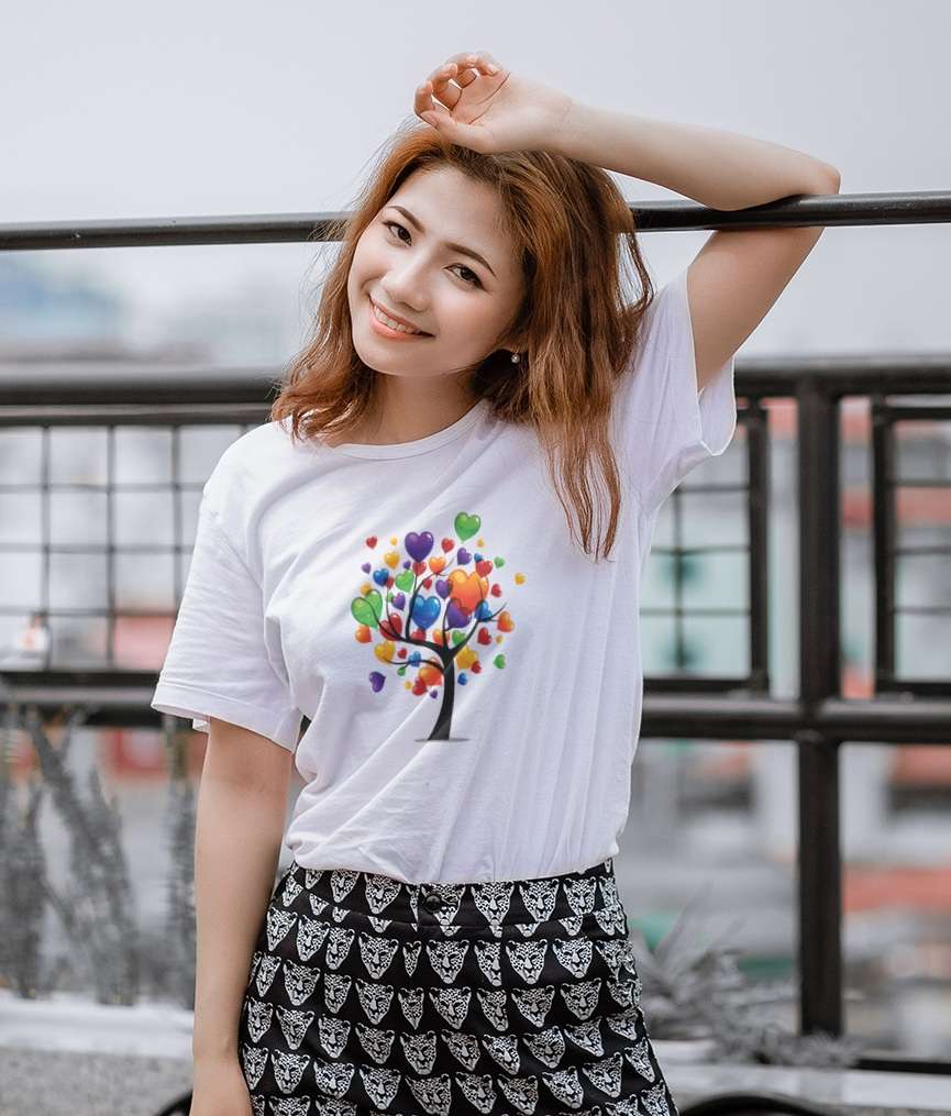 Premium Cotton Love Tree Tee For Her