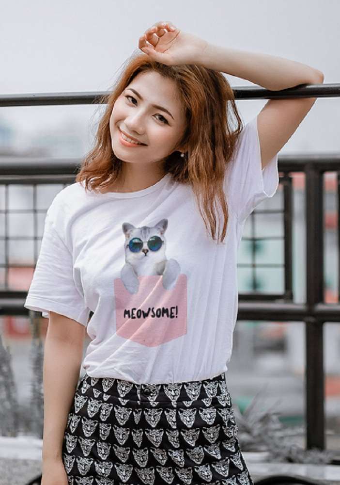 Premium Cotton Meowsome Designer T-shirts