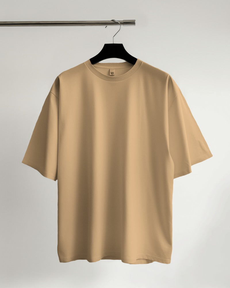 Beige Oversized Premium Cotton T-shirts