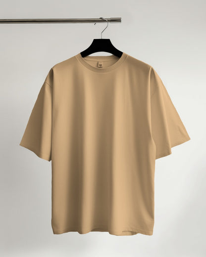 Beige Oversized Premium Cotton T-shirts