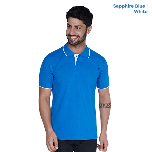 Premium Polo Neck Collar Sapphire Blue T-shirts